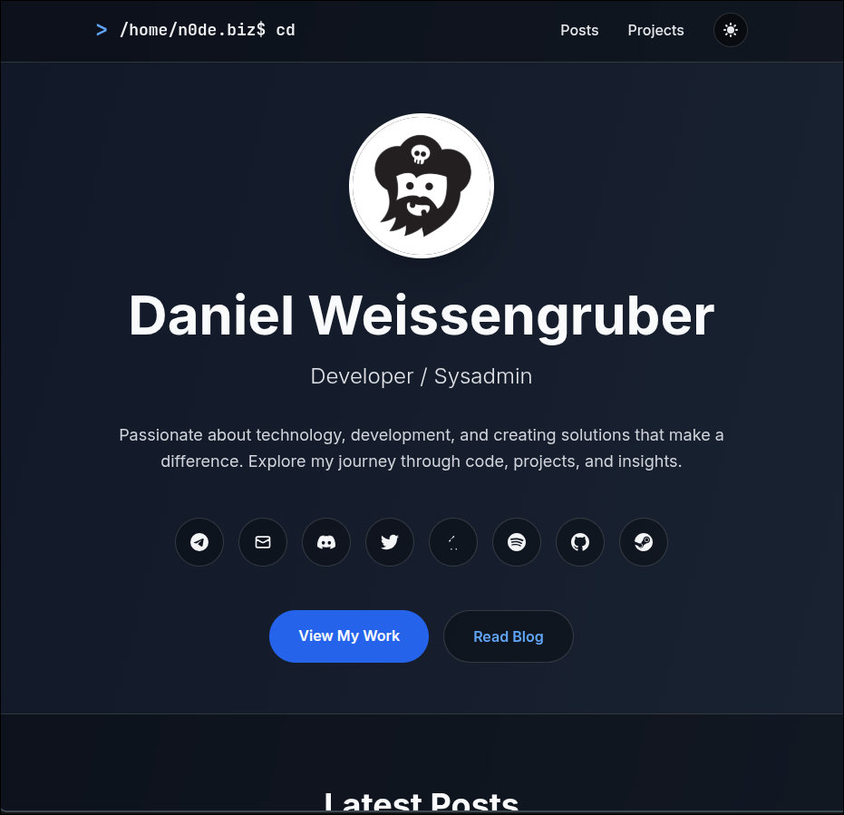 n0de.biz Website (v3) - Modern Portfolio